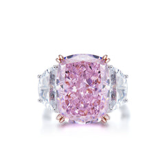 Fizzlejewels  Rose Quartz Ring – Handcrafted Pink Gemstone Jewelry with Cubic Zirconia Accents