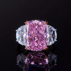 Fizzlejewels  Rose Quartz Ring – Handcrafted Pink Gemstone Jewelry with Cubic Zirconia Accents