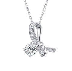 Fizzlejewels Belle Bow Pendant – Cubic Zirconia & Simulated Gemstone Necklace for Daily Luxury